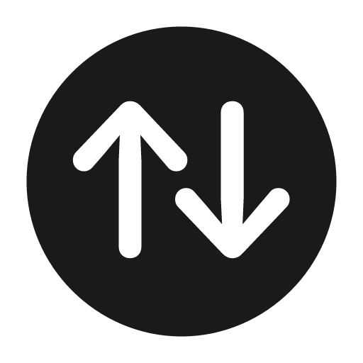 Arrow up arrow down circle fill icon, filled style, from Framework7 Icons