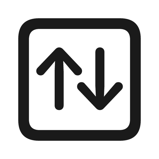 Arrow up arrow down square icon, solid style, from Framework7 Icons