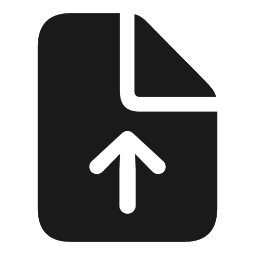 Arrow up doc fill icon, filled style, from Framework7 Icons
