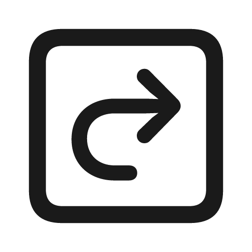 Arrow uturn right square icon, solid style, from Framework7 Icons