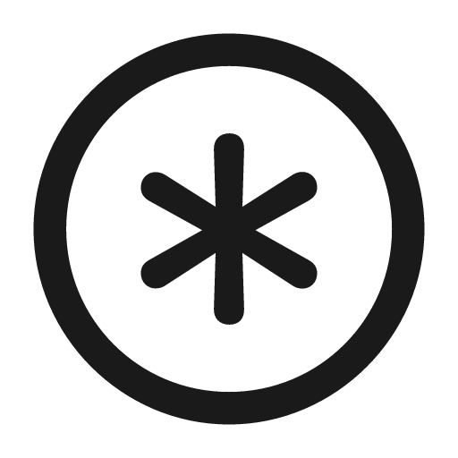 Asterisk circle icon, solid style, from Framework7 Icons