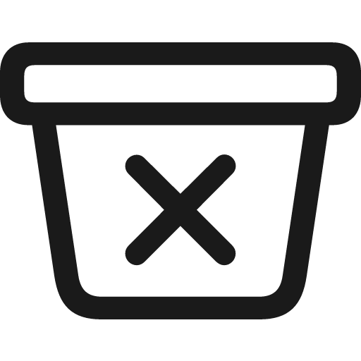 Bin xmark icon, solid style, from Framework7 Icons