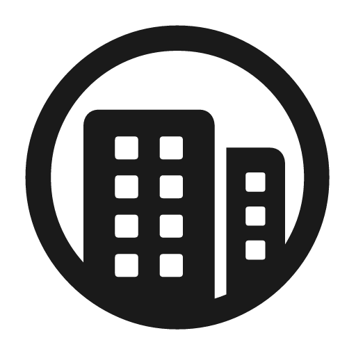 Building 2 crop circle icon, solid style, from Framework7 Icons