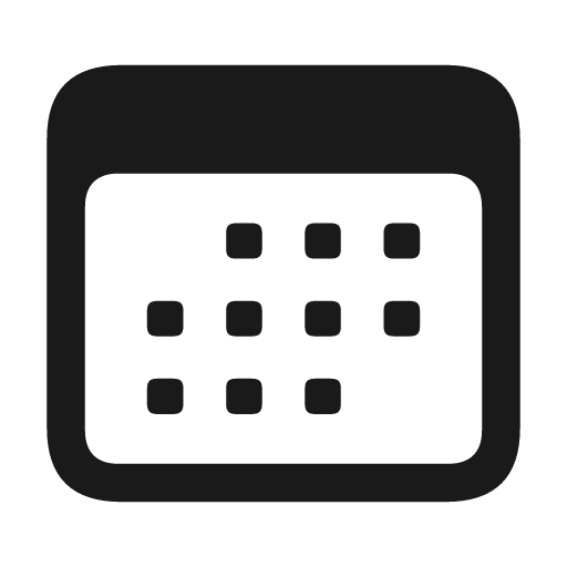 Calendar icon, solid style, from Framework7 Icons