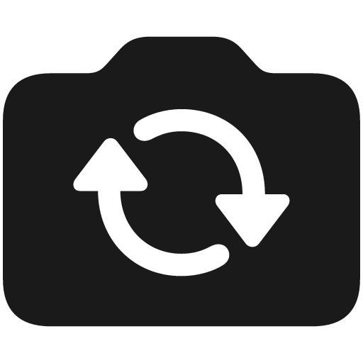Camera rotate fill icon, filled style, from Framework7 Icons