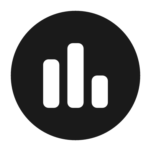 Chart bar circle fill icon, filled style, from Framework7 Icons