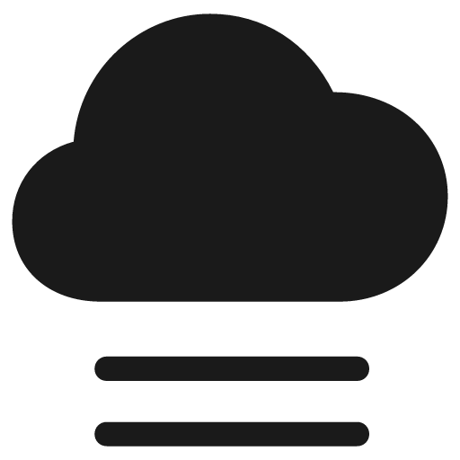 Cloud fog fill icon, filled style, from Framework7 Icons