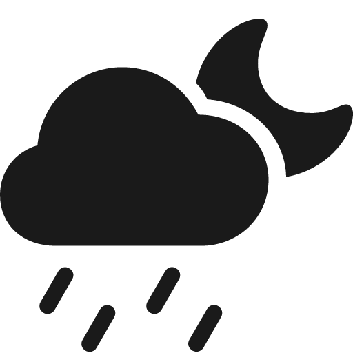 Cloud moon rain fill icon, filled style, from Framework7 Icons