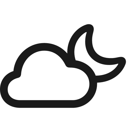 Cloud moon icon, solid style, from Framework7 Icons