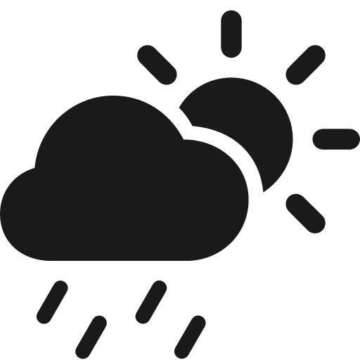 Cloud sun rain fill icon, filled style, from Framework7 Icons
