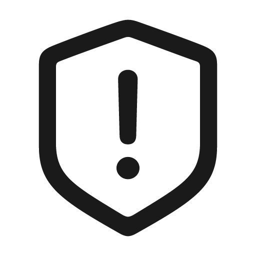 Exclamationmark shield icon, solid style, from Framework7 Icons