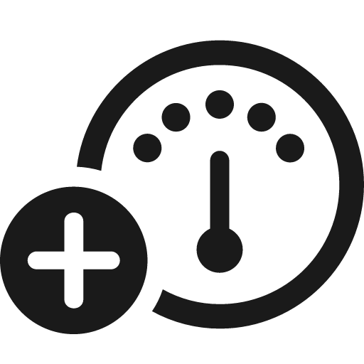 Gauge badge plus icon, solid style, from Framework7 Icons