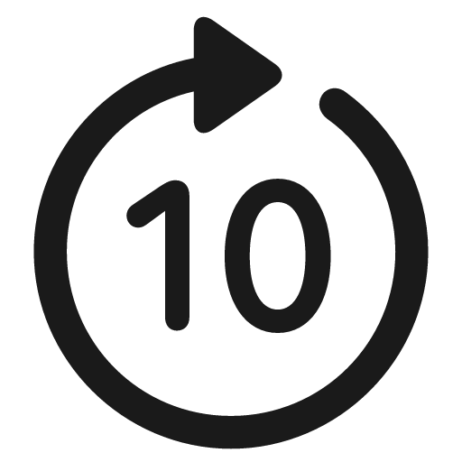 Goforward 10 icon, solid style, from Framework7 Icons