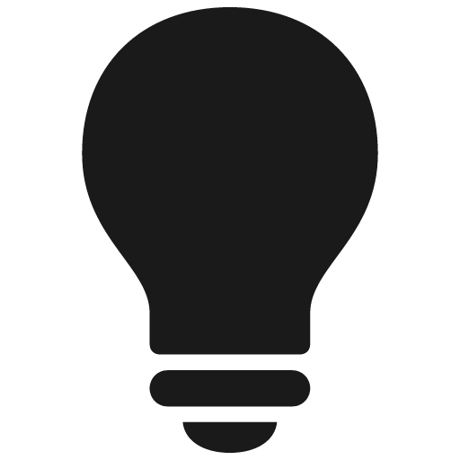 Lightbulb fill icon, filled style, from Framework7 Icons