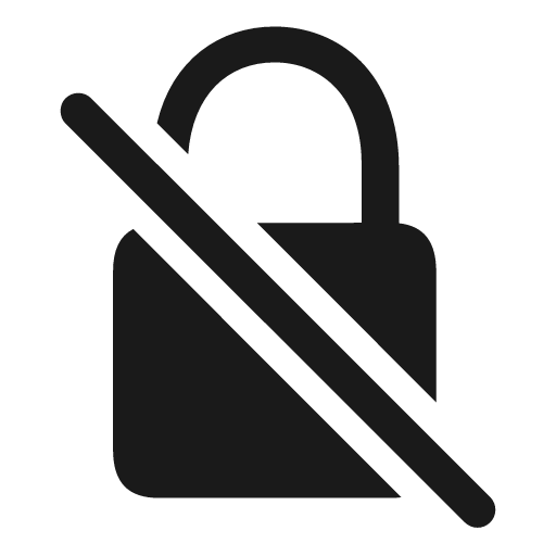 Lock slash fill icon, filled style, from Framework7 Icons