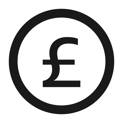 Money pound circle icon, solid style, from Framework7 Icons