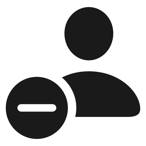 Person badge minus fill icon, filled style, from Framework7 Icons