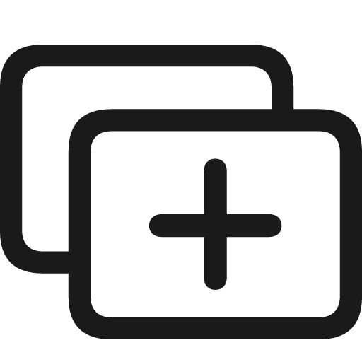 Plus rectangle on rectangle icon, solid style, from Framework7 Icons