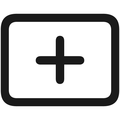 Plus rectangle icon, solid style, from Framework7 Icons