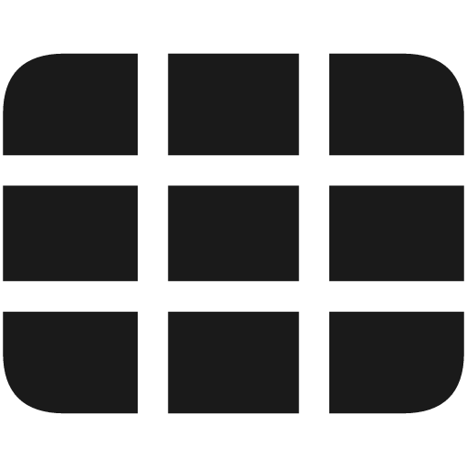 Rectangle split 3x3 fill icon, filled style, from Framework7 Icons