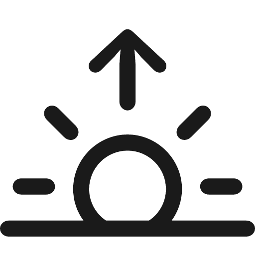 Sunrise icon, solid style, from Framework7 Icons
