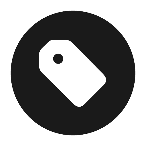 Tag circle fill icon, filled style, from Framework7 Icons