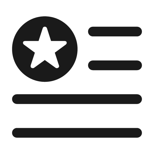 Text badge star icon, solid style, from Framework7 Icons