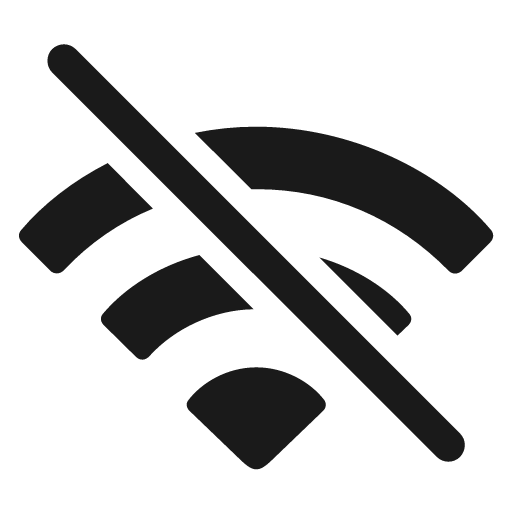 Wifi slash icon, solid style, from Framework7 Icons