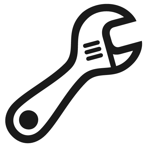 Wrench icon, solid style, from Framework7 Icons