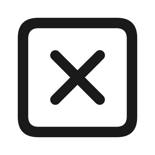 Xmark square icon, solid style, from Framework7 Icons