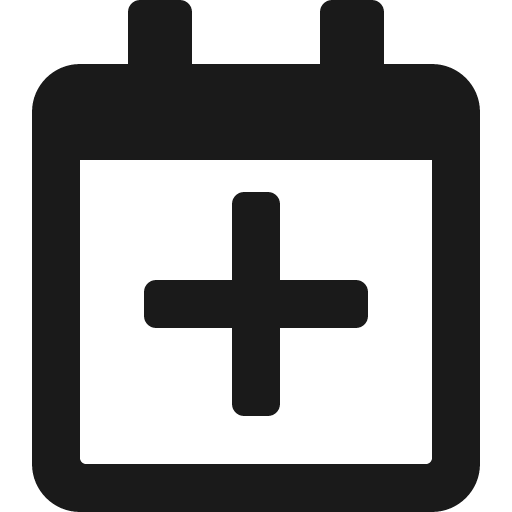 Calendar plus icon, solid style, from Font Awesome 5 Regular