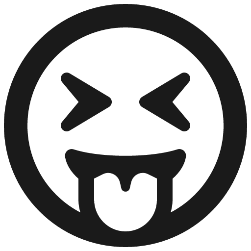 Grin tongue squint icon, solid style, from Font Awesome 5 Regular