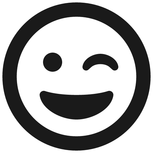Grin wink icon, solid style, from Font Awesome 5 Regular