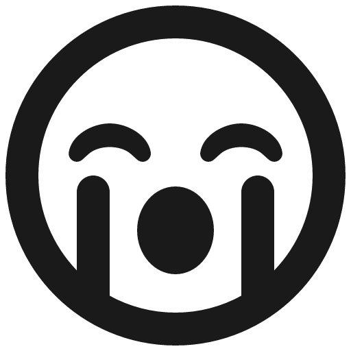 Sad cry icon, solid style, from Font Awesome 5 Regular
