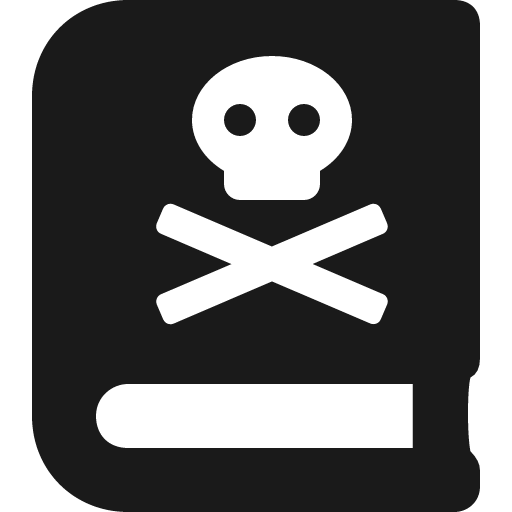Book dead icon, solid style, from Font Awesome 5 Solid