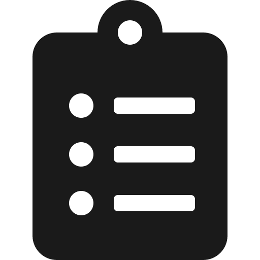 Clipboard list icon, solid style, from Font Awesome 5 Solid
