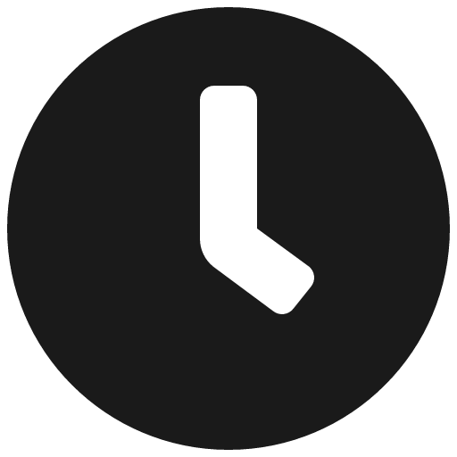 Clock icon, solid style, from Font Awesome 5 Solid