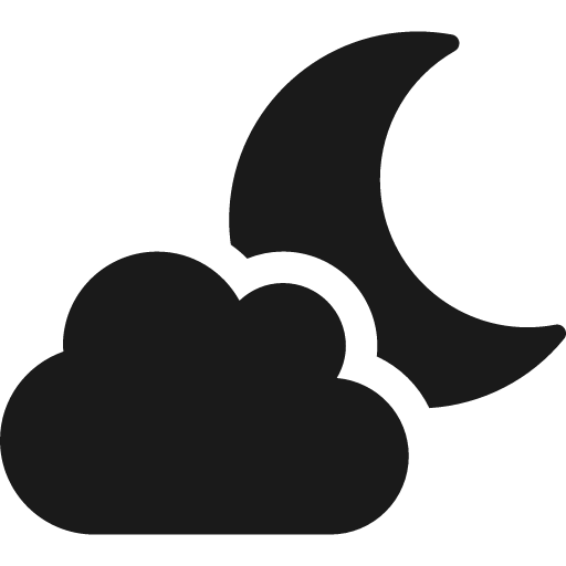 Cloud moon icon, solid style, from Font Awesome 5 Solid