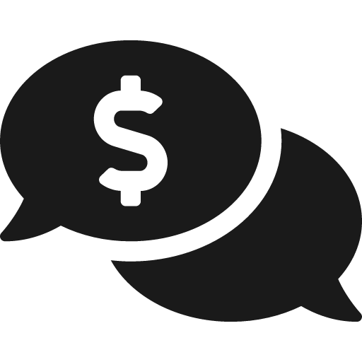 Comments dollar icon, solid style, from Font Awesome 5 Solid