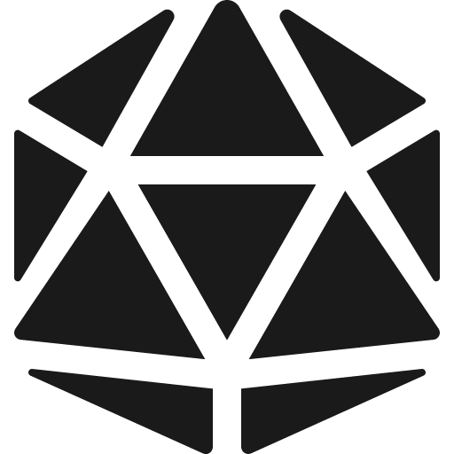 Dice d20 icon, solid style, from Font Awesome 5 Solid