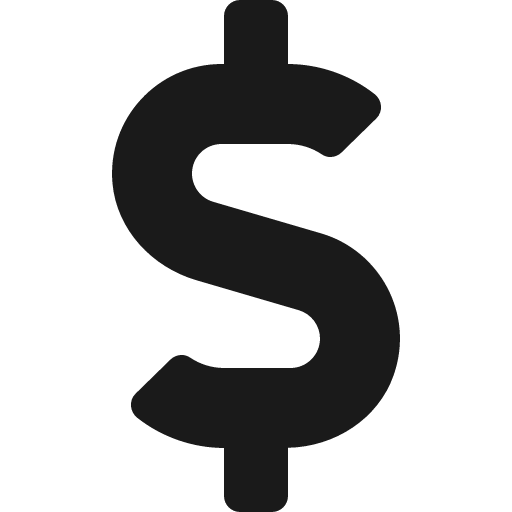 Dollar sign icon, solid style, from Font Awesome 5 Solid