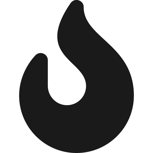 Fire icon, solid style, from Font Awesome 5 Solid