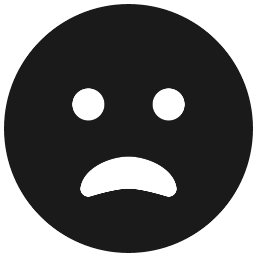 Frown open icon, solid style, from Font Awesome 5 Solid
