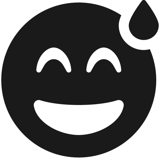 Grin beam sweat icon, solid style, from Font Awesome 5 Solid