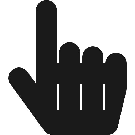 Hand pointer icon, solid style, from Font Awesome 5 Solid