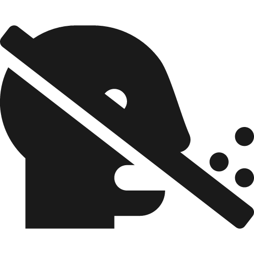 Head side cough slash icon, solid style, from Font Awesome 5 Solid