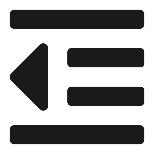 Outdent icon, solid style, from Font Awesome 5 Solid
