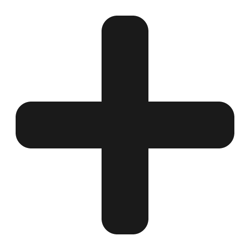 Plus icon, solid style, from Font Awesome 5 Solid