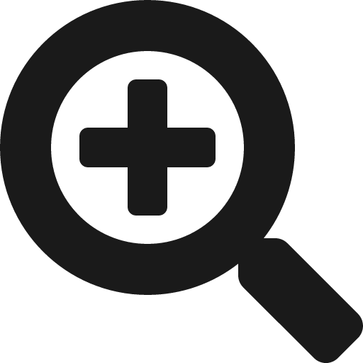Search plus icon, solid style, from Font Awesome 5 Solid