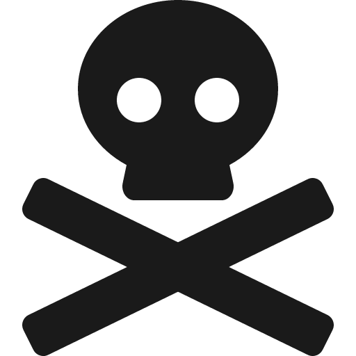 Skull crossbones icon, solid style, from Font Awesome 5 Solid